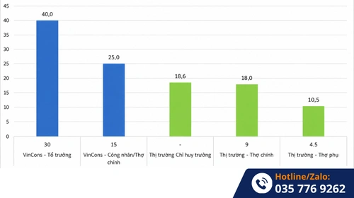 Biểu đồ mức lương tại vincons